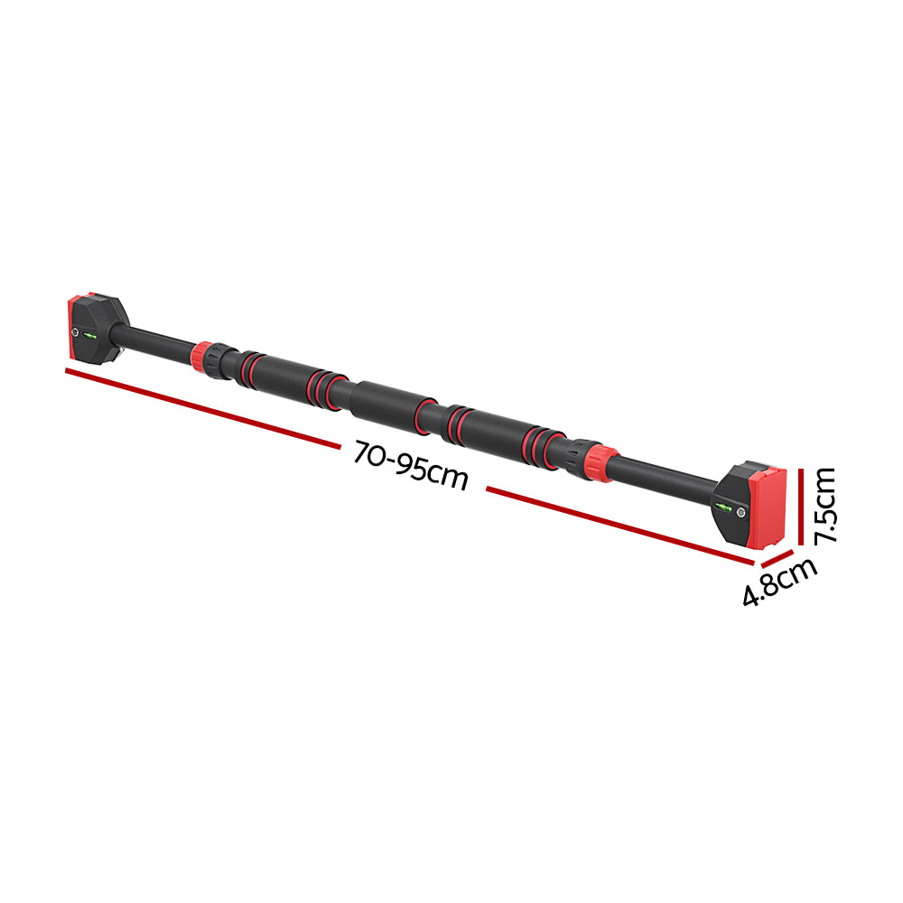 Everfit Pull Up Bar 70CM-95CM Doorway Chin Up Horizontal Bar Gym PUB-A-S-BK