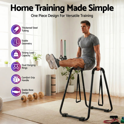 Everfit Dip Station Parallel Bars Heavy Duty Home Gym Stand Calisthenics Black PUB-A-SH01-BK