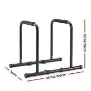 Everfit Dip Station Parallette Bars Home Gym Workout Stand Black