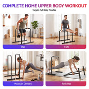 Everfit Dip Station Parallette Bars Home Gym Workout Stand Black