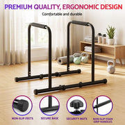 Everfit Dip Station Parallette Bars Home Gym Workout Stand Black