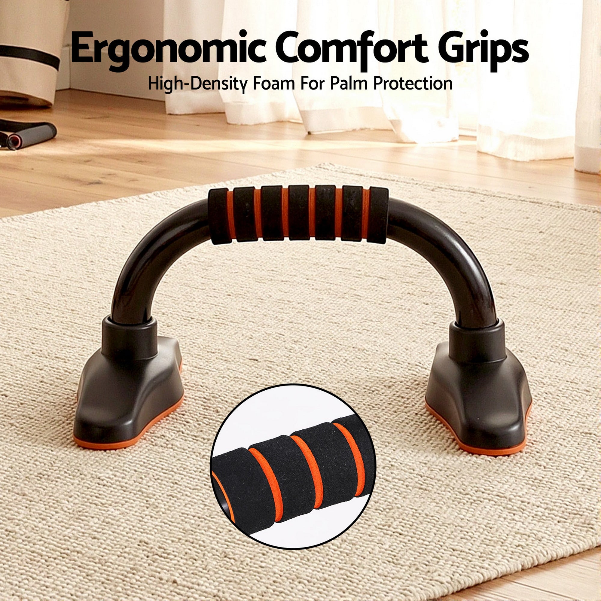 Everfit Push Up Bars Stands Parallel Handles Home Gym Fitness Strength Training PUB-A-SH03-BK