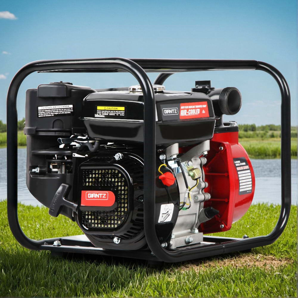 Giantz Petrol Water Pump, 2" 7HP Max High Flow Transfer Fire Fighting Pumps Rain Tank Oil Irrigation Garden PUMP-2INCH-235-RDBK