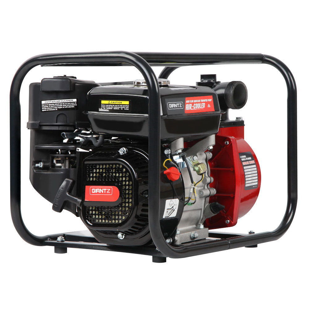 Giantz Petrol Water Pump, 2" 7HP Max High Flow Transfer Fire Fighting Pumps Rain Tank Oil Irrigation Garden PUMP-2INCH-235-RDBK
