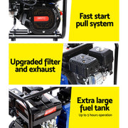 Giantz 3" Petrol Water Pump 7HP Max 4-Stroke 210cc High Flow 60,000L/H Max Transfer Engine, Fire Fighting PUMP-3INCH-235-BUBK