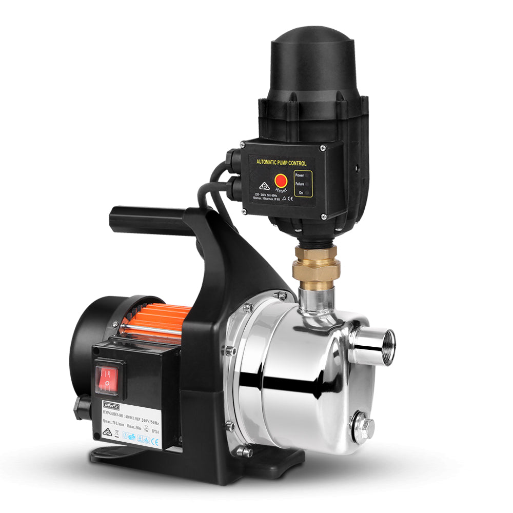 Giantz Garden Water Pump 1500W Max. High Pressure Tank Rain Farm Irrigation Black PUMP-GARDEN-1500-TPC