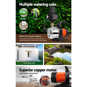 Giantz Garden Water Pump 1500W Max. High Pressure Tank Rain Farm Irrigation Black PUMP-GARDEN-1500-TPC