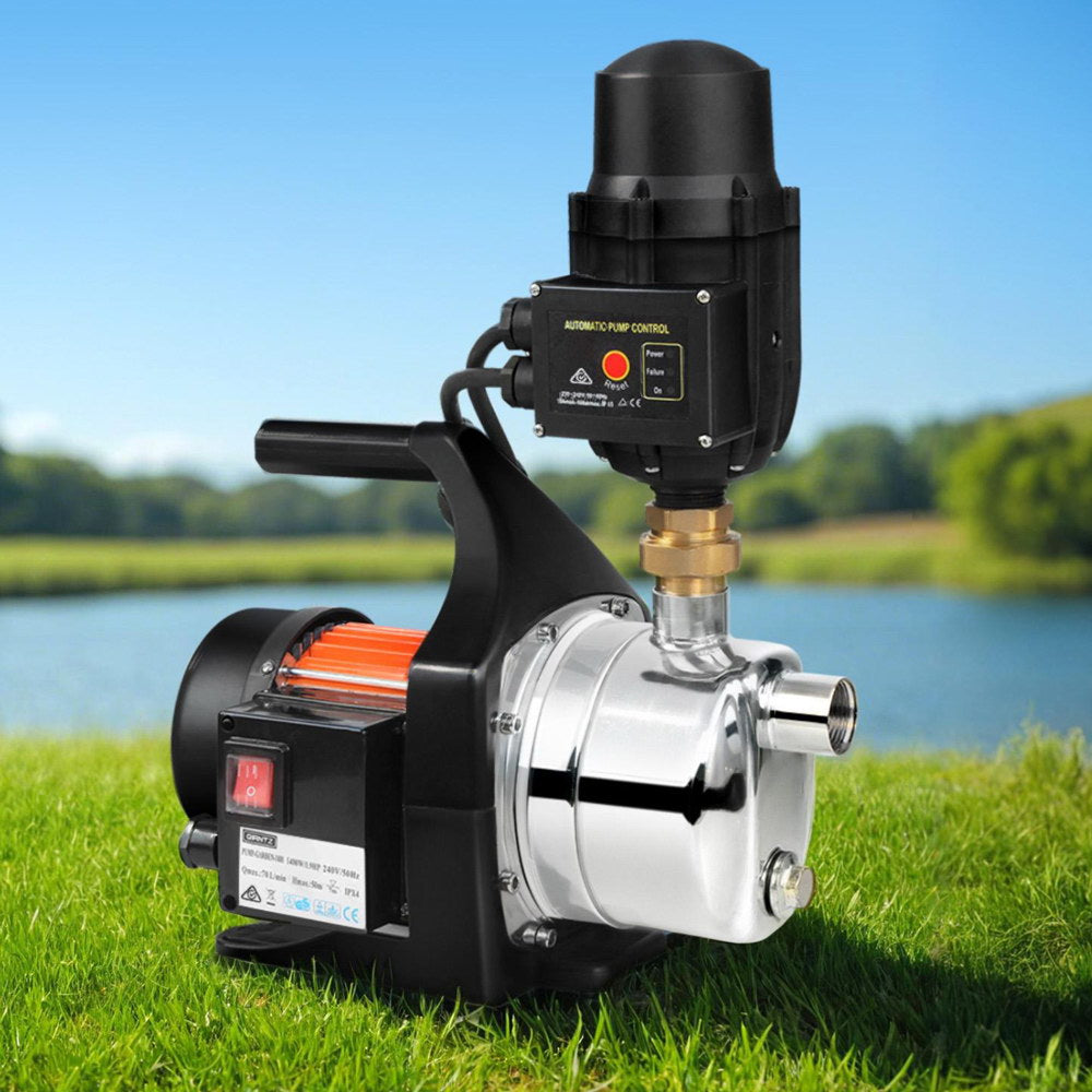 Giantz Garden Water Pump 1500W Max. High Pressure Tank Rain Farm Irrigation Black PUMP-GARDEN-1500-TPC