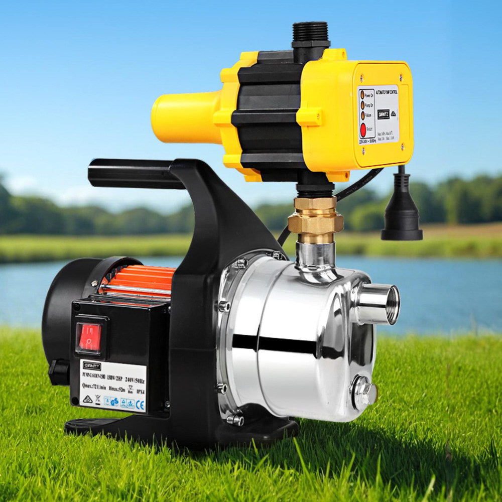 Giantz Garden Water Pump High Pressure 1500W Max. Tank Rain Farm Irrigation House Yellow PUMP-GARDEN-1500-YEL