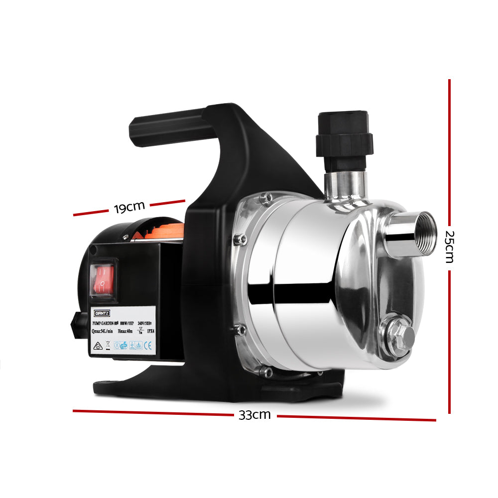 Giantz Garden Water Pump High Pressure 800W Max Tank Rain Farm Irrigation House PUMP-GARDEN-800
