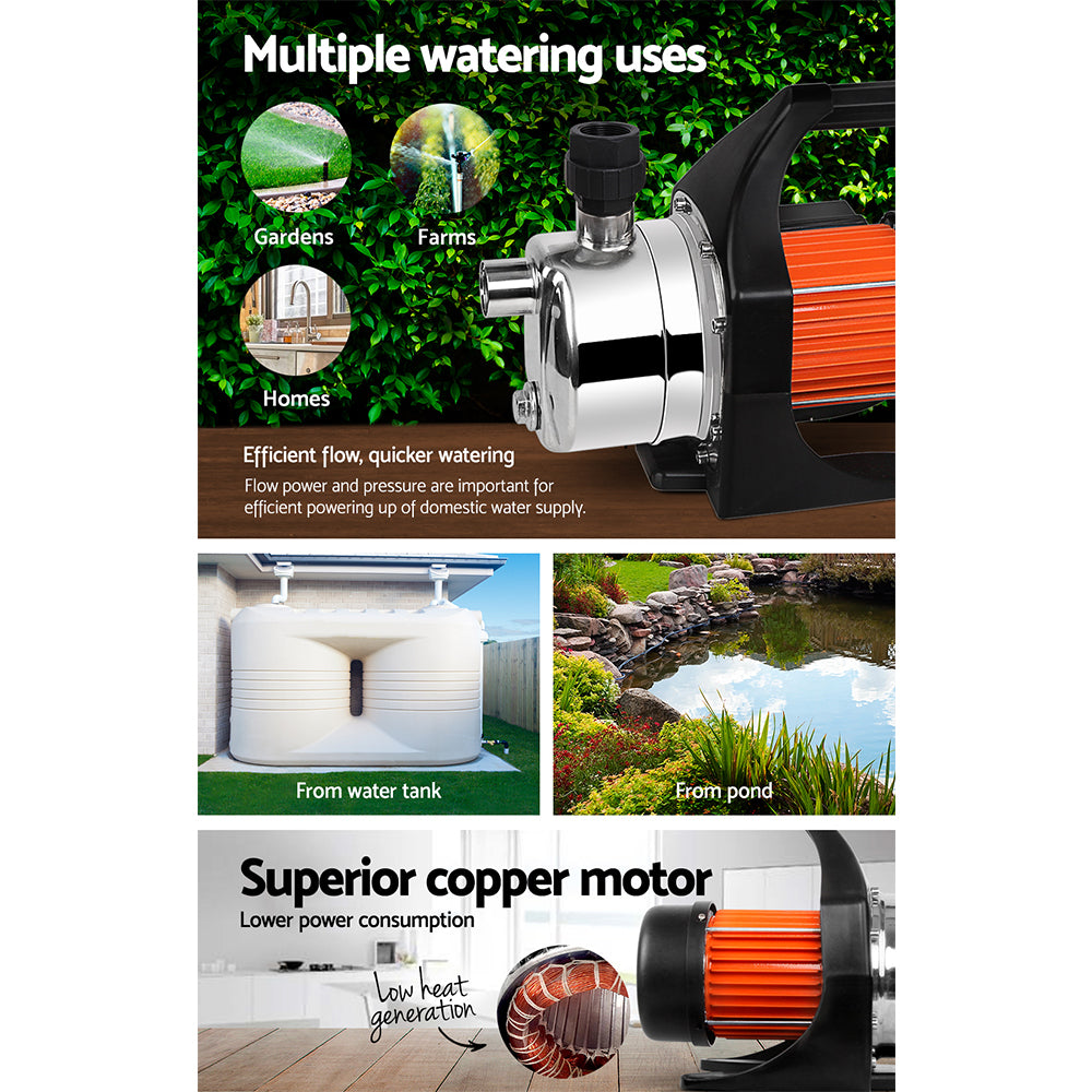 Giantz Garden Water Pump High Pressure 800W Max Tank Rain Farm Irrigation House PUMP-GARDEN-800