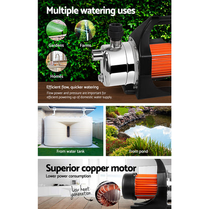 Giantz Garden Water Pump High Pressure 800W Max Tank Rain Farm Irrigation House PUMP-GARDEN-800