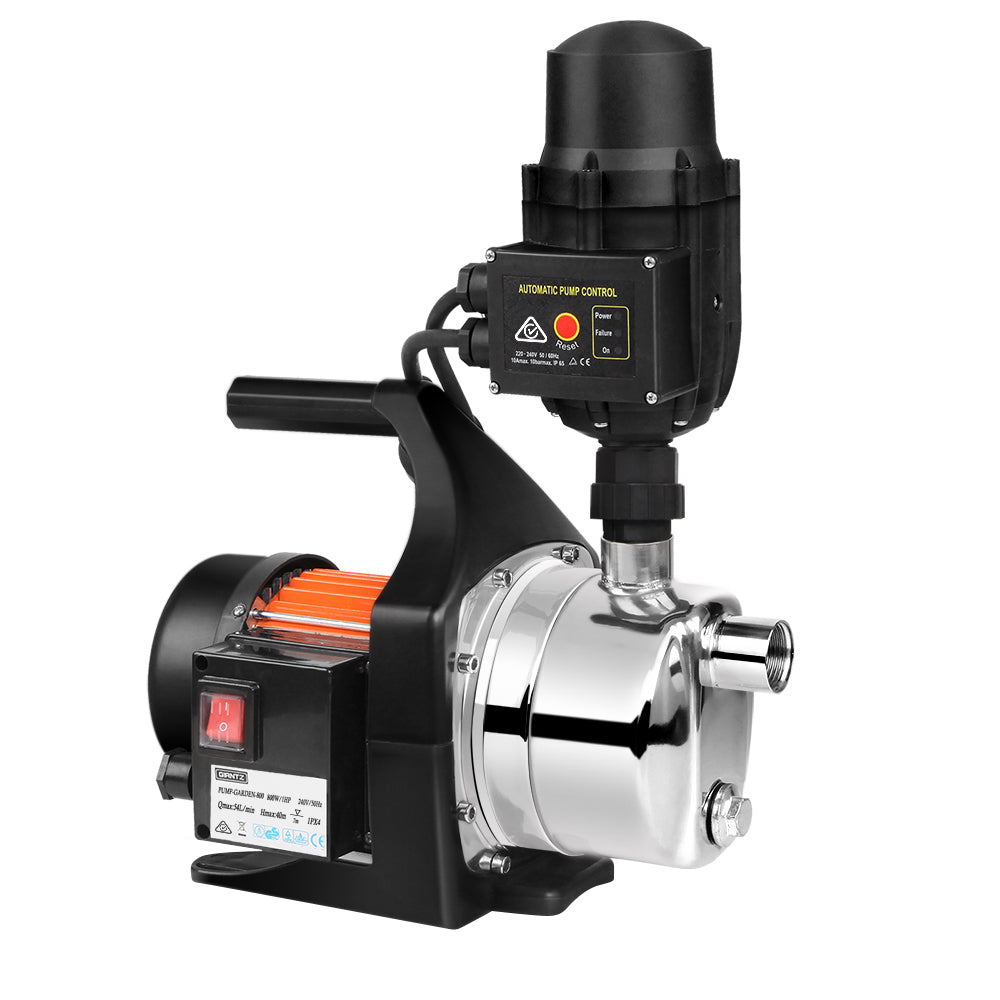Giantz Garden Water Pump High Pressure 800W Max. Tank Rain Farm Irrigation House Black PUMP-GARDEN-800-TPC