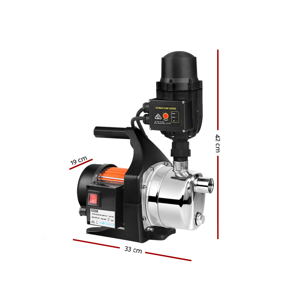 Giantz Garden Water Pump High Pressure 800W Max. Tank Rain Farm Irrigation House Black PUMP-GARDEN-800-TPC