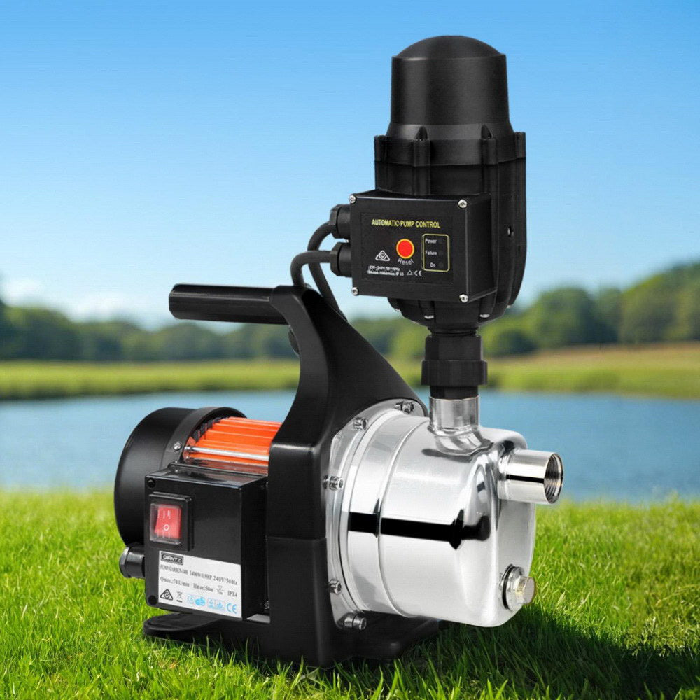 Giantz Garden Water Pump High Pressure 800W Max. Tank Rain Farm Irrigation House Black PUMP-GARDEN-800-TPC