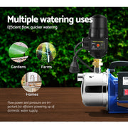 Giantz Garden Water Jet Pump High Pressure 1100W Tank Rain Farm Irrigation Black PUMP-JET-2300-TPC