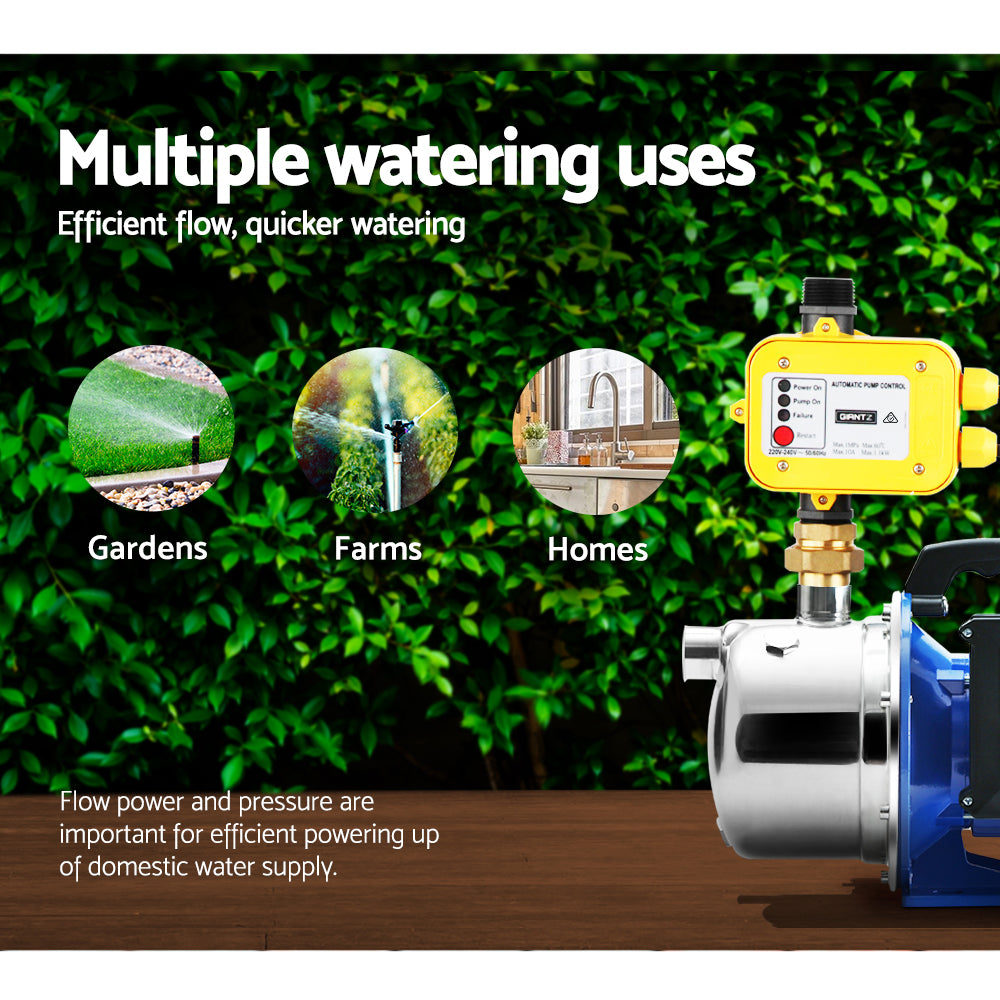 Giantz Garden Water Pump Jet High Pressure Controller Stage Irrigation Max. 4600L/H PUMP-JET-2300-YEL