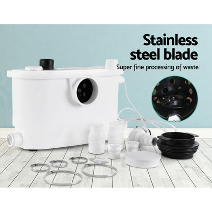 Giantz Macerator Sewerage Pump Waste Water Marine Toilet Disposal Unit Clean PUMP-MAC-400-WH