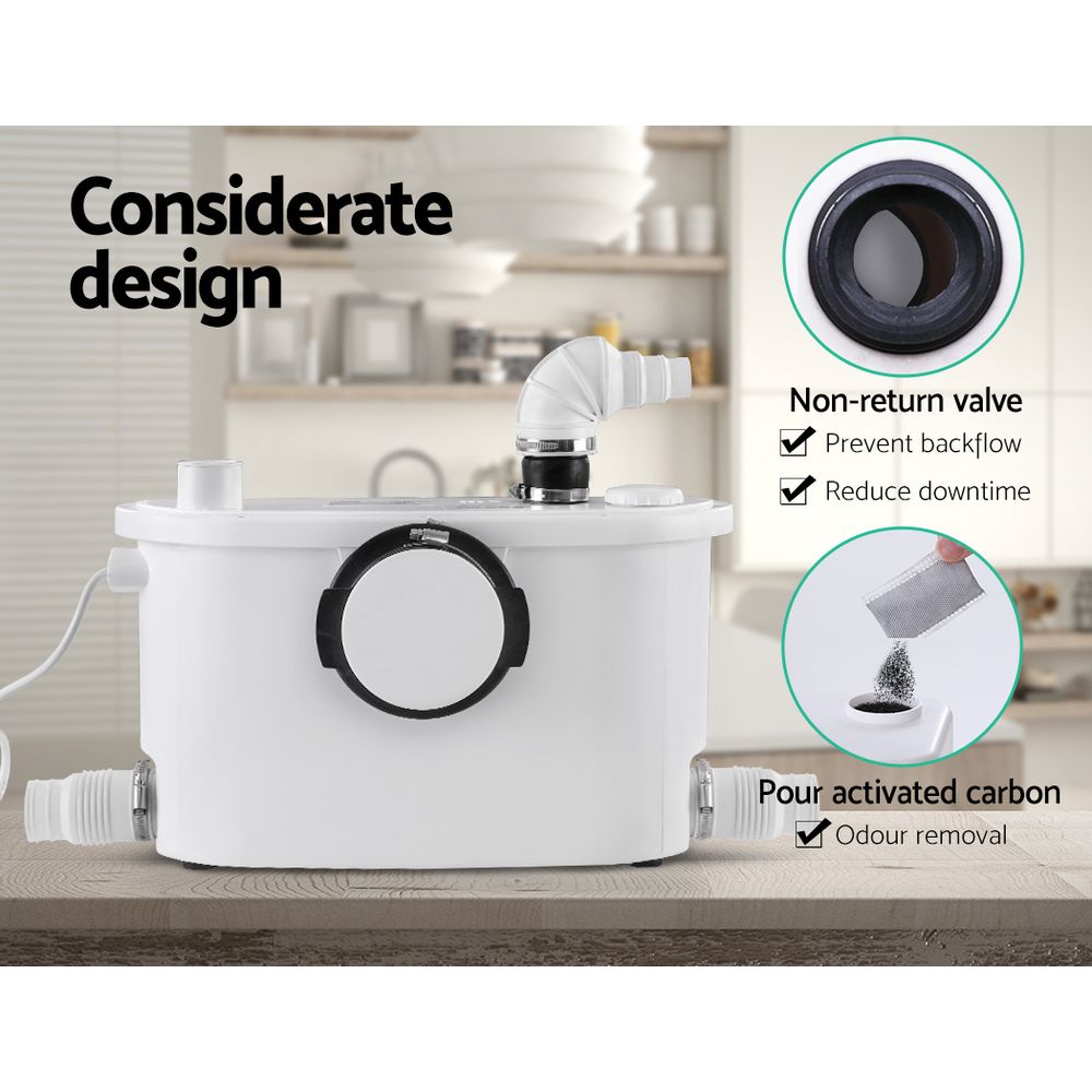 Giantz Macerator Sewerage Pump Waste Water Marine Toilet Disposal Unit Clean PUMP-MAC-400-WH
