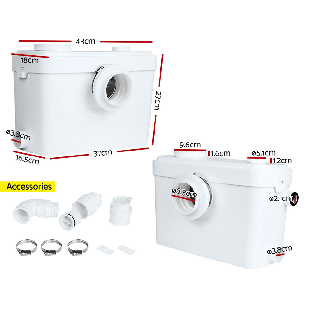 Giantz Macerator Sewerage Pump Waste Water Marine Toilet Disposal Unit Laundry PUMP-MAC-600