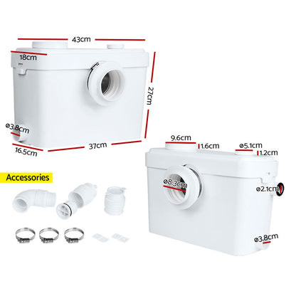 Giantz Macerator Sewerage Pump Waste Water Marine Toilet Disposal Unit Laundry PUMP-MAC-600