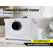 Giantz Macerator Sewerage Pump Waste Water Marine Toilet Disposal Laundry Unit PUMP-MAC-600-WH