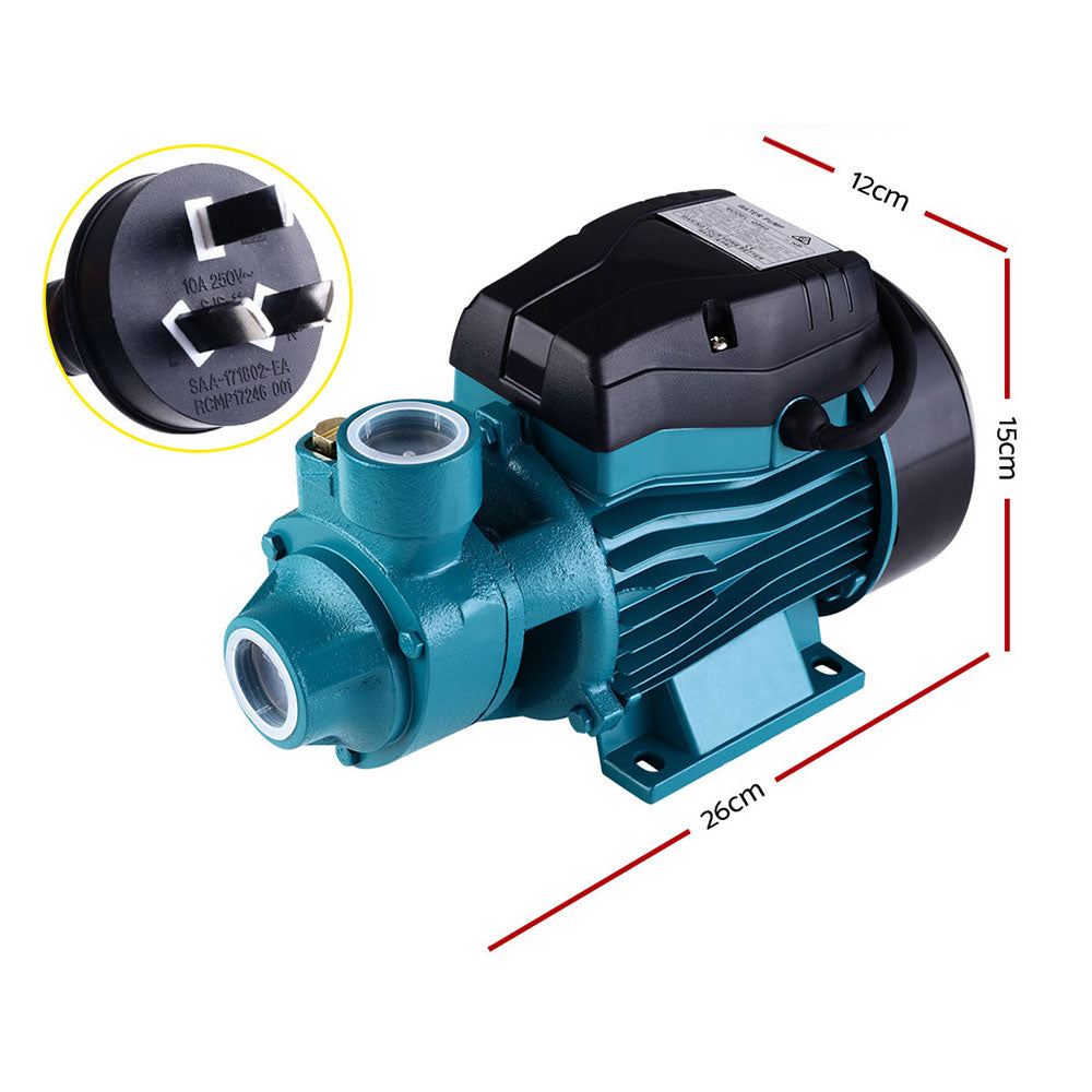 Giantz Peripheral Water Pump Garden Boiler Car Wash Auto Irrigation House QB60 PUMP-QB60-IT-BU
