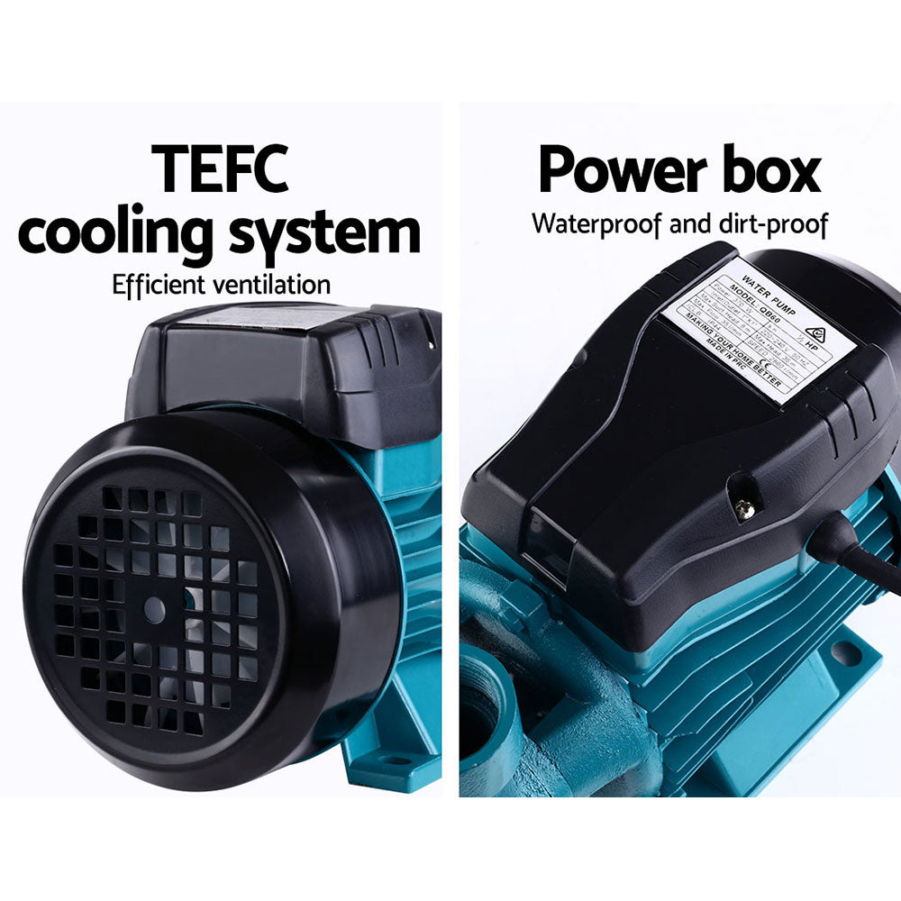 Giantz Peripheral Water Pump Garden Boiler Car Wash Auto Irrigation House QB60 PUMP-QB60-IT-BU