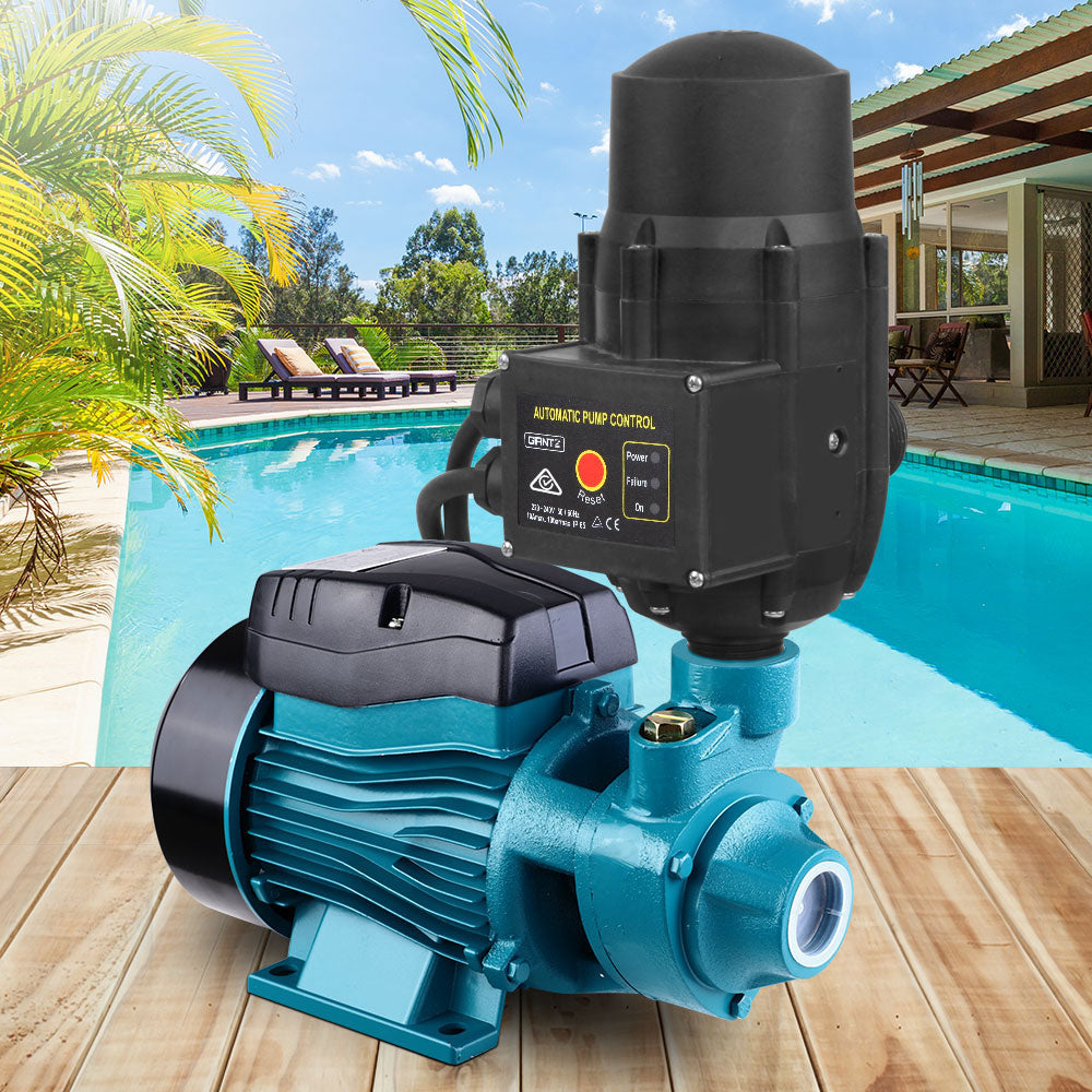 Giantz Peripheral Water Pump Garden Boiler Car Wash Auto Irrigation QB60 Black PUMP-QB60-IT-BU-TPC