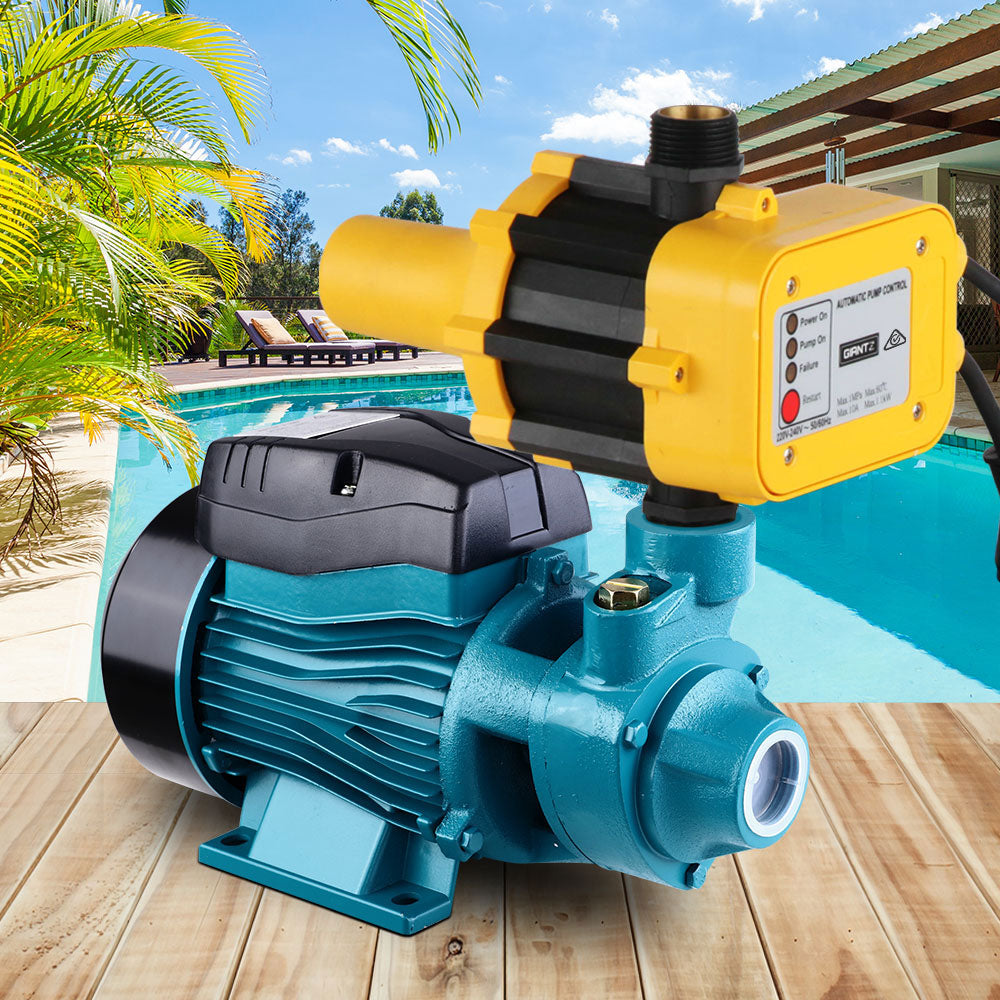 Giantz Peripheral Water Pump Garden Boiler Car Wash Electric Irrigation QB60 Yellow PUMP-QB60-IT-BU-YEL