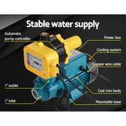 Giantz Peripheral Pump Auto Controller Clean Water Garden Farm Rain Irrigation PUMP-QB60-YEL