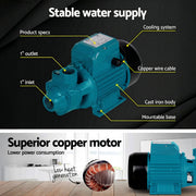 Giantz Peripheral Water Pump Garden Boiler Car Wash Auto Irrigation House QB80 PUMP-QB80-BU
