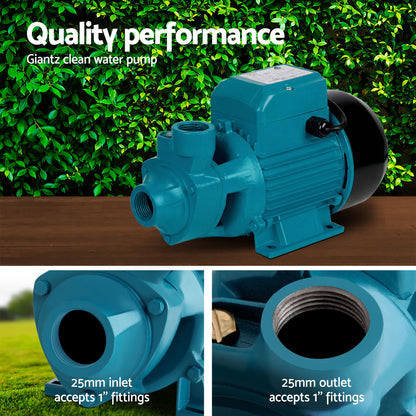 Giantz Peripheral Water Pump Garden Boiler Car Wash Auto Irrigation House QB80 PUMP-QB80-BU