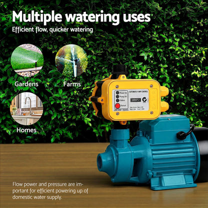 Giantz Peripheral Water Pump Garden Boiler Car Wash Auto Irrigation QB80 Yellow PUMP-QB80-YEL