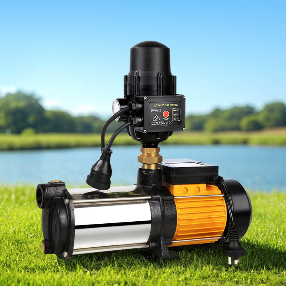 Giantz Garden Water Pump High Pressure 2000W Max 4-Stage Tank Irrigation Transfer Booster Pump Black PUMP-ST4-20-OG-TPC