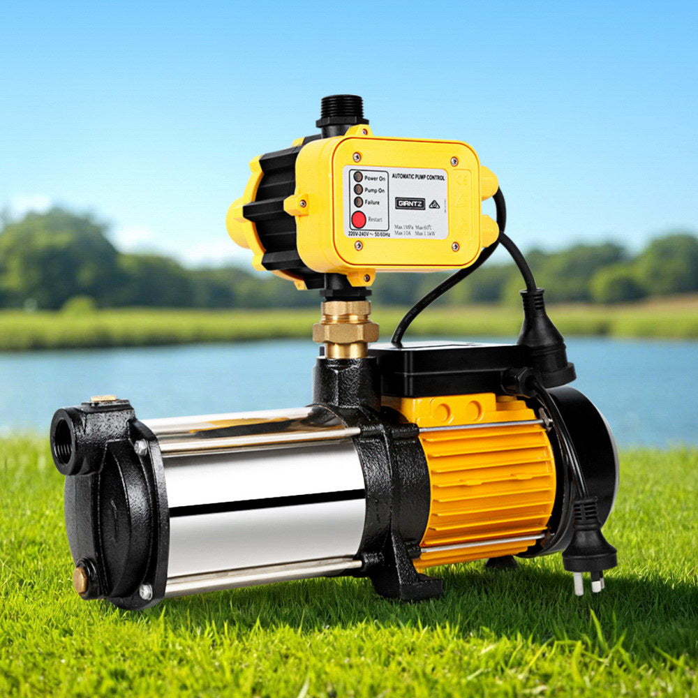 Giantz 2000W Max 4-Stage Garden Water Pump High Pressure Irrigation Booster Pump, Automatic Multi-Stage PUMP-ST4-20-OG-YEL