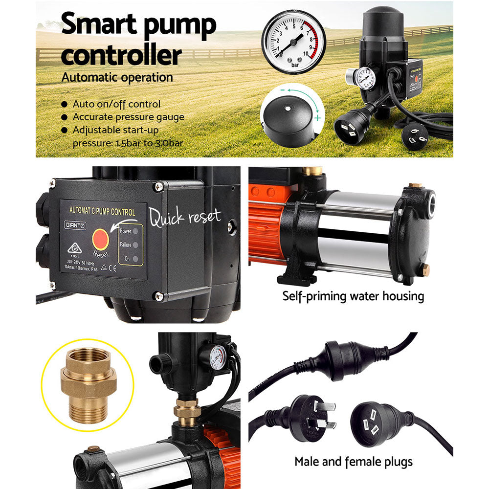 Giantz 1800W Max 5-Stage Garden Water Pump High Pressure Irrigation Booster Pump, Automatic Multi-Stage PUMP-ST5-1800W-TPC