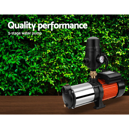 Giantz 1800W Max 5-Stage Garden Water Pump High Pressure Irrigation Booster Pump, Automatic Multi-Stage PUMP-ST5-1800W-TPC