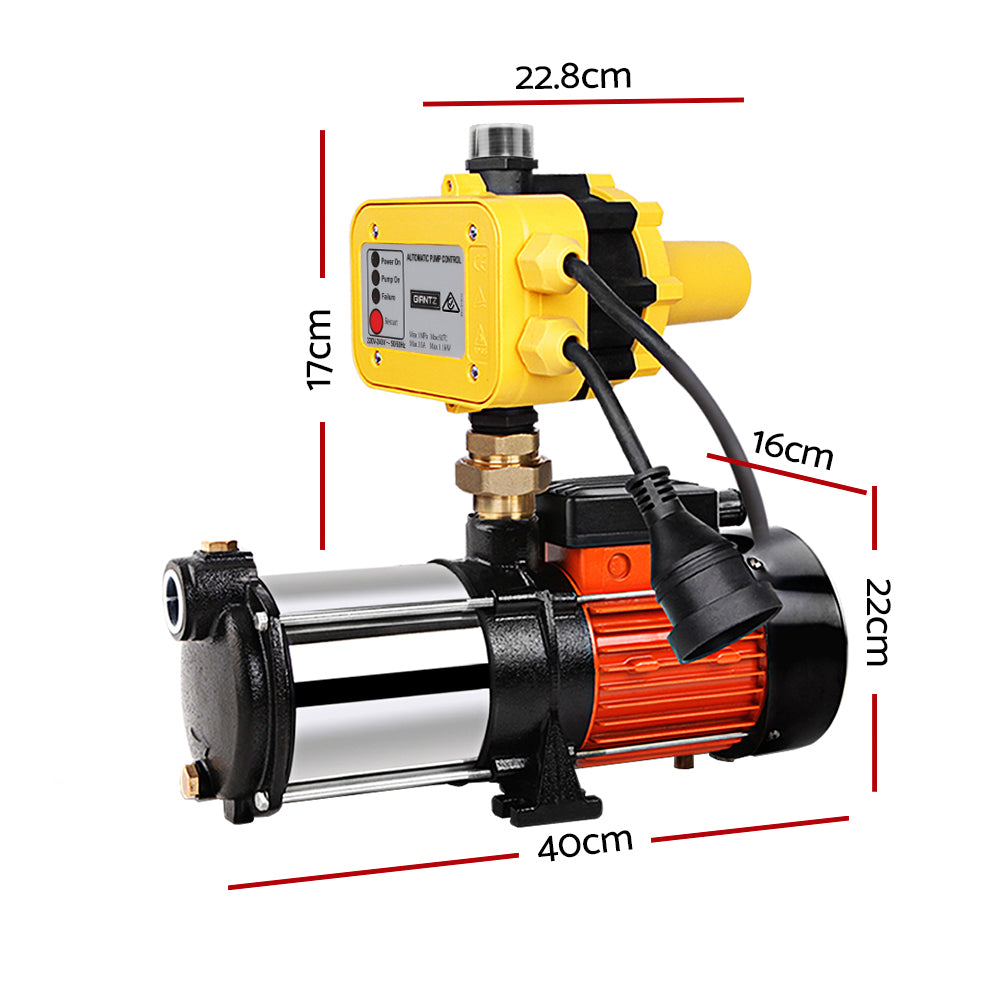 Giantz 1800W Max 5-Stage Garden Water Pump High Pressure Irrigation Booster Pump, Automatic Multi-Stage PUMP-ST5-1800W-YEL
