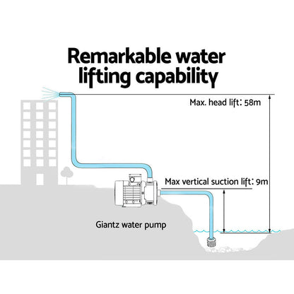 Giantz 1800W Max 5-Stage Garden Water Pump High Pressure Irrigation Booster Pump, Automatic Multi-Stage PUMP-ST5-1800W-YEL