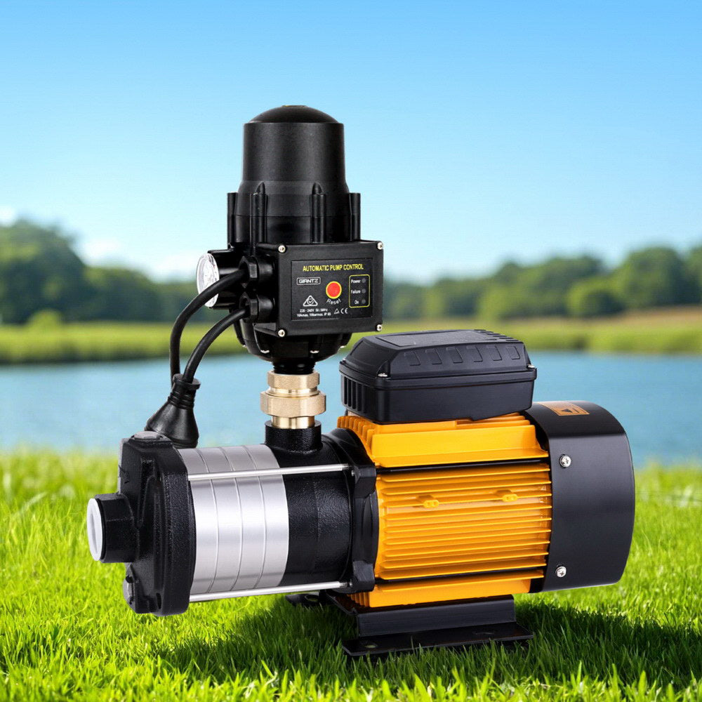 Giantz Garden Water Pump High Pressure 2000W Max 5-Stage Tank Irrigation Transfer Booster Pump Black PUMP-ST5-SS-OG-TPC
