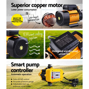 Giantz Garden Water Pump High Pressure 2000W Max 5 Stage Tank Irrigation Transfer Booster Yellow PUMP-ST5-SS-OG-YEL