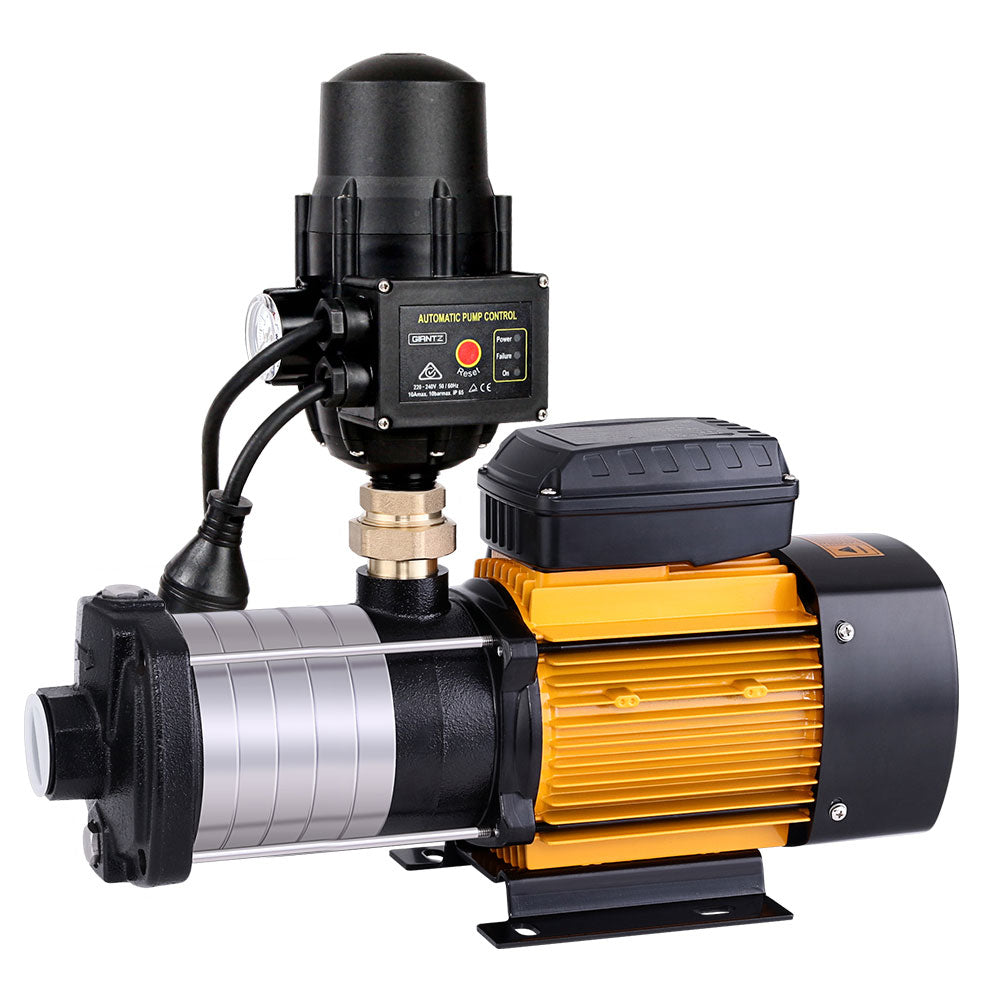 Giantz Garden Water Pump High Pressure 2500W Max 6-Stage Tank Irrigation Transfer Booster Pump Black PUMP-ST6-SS-OG-TPC