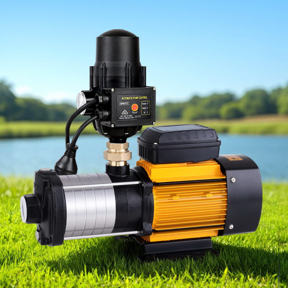 Giantz Garden Water Pump High Pressure 2500W Max 6-Stage Tank Irrigation Transfer Booster Pump Black PUMP-ST6-SS-OG-TPC