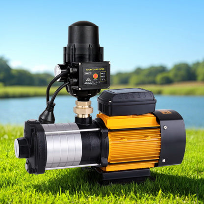 Giantz Garden Water Pump High Pressure 2500W Max 6-Stage Tank Irrigation Transfer Booster Pump Black PUMP-ST6-SS-OG-TPC