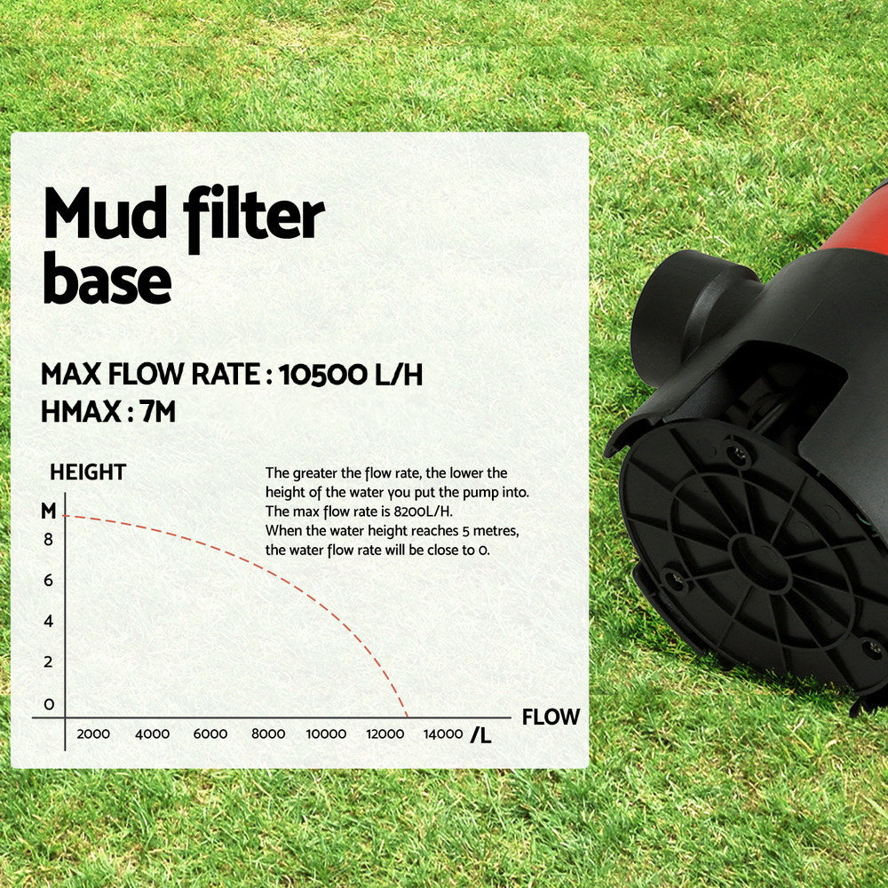 Giantz Garden Submersible Pump 550W Dirty Water Bore Tank Well?Steel Sewerage PUMP-SUBM-550