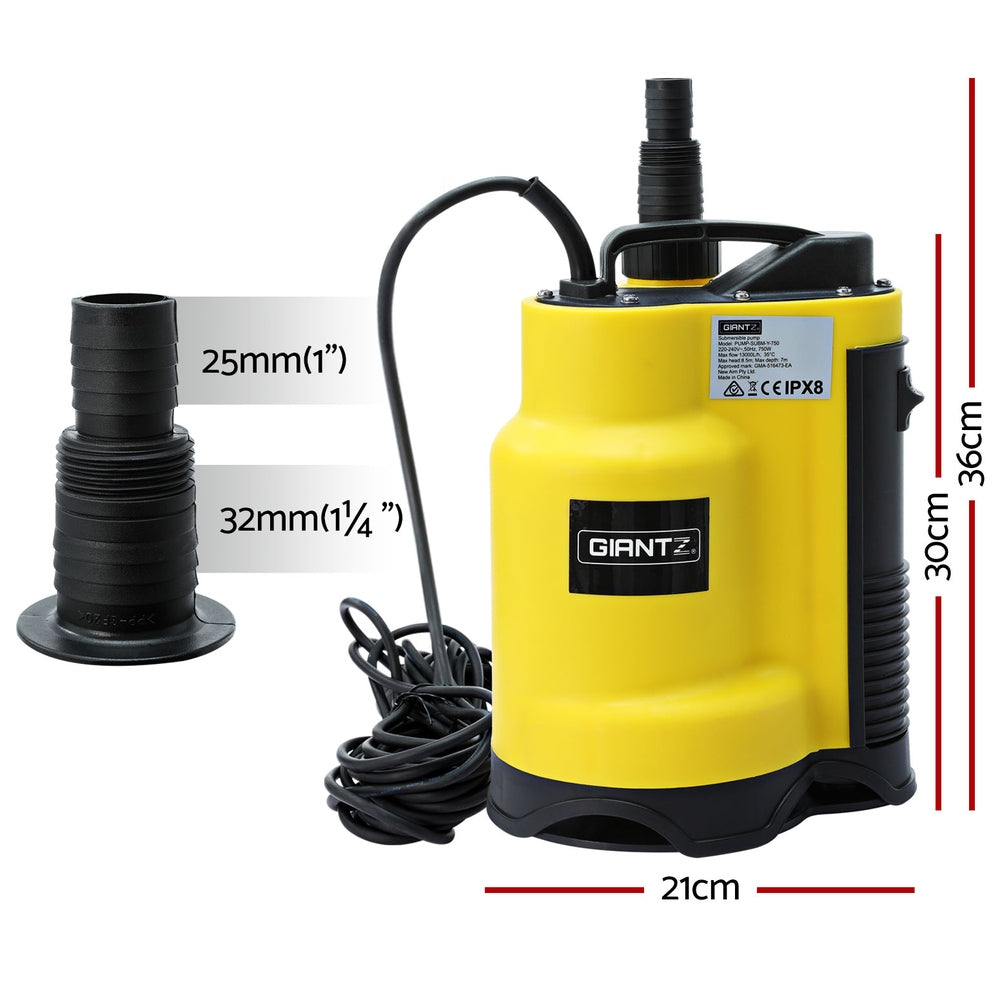 Giantz Garden Water Submersible Pump 400W Dirty Bore Sewerage Tank Well Steel PUMP-SUBM-Y-400