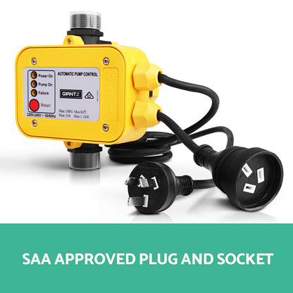 Giantz Water Pressure Pump Controller Auto Switch Control Electric Electronic Yellow PUMP-TPC-11-YEL
