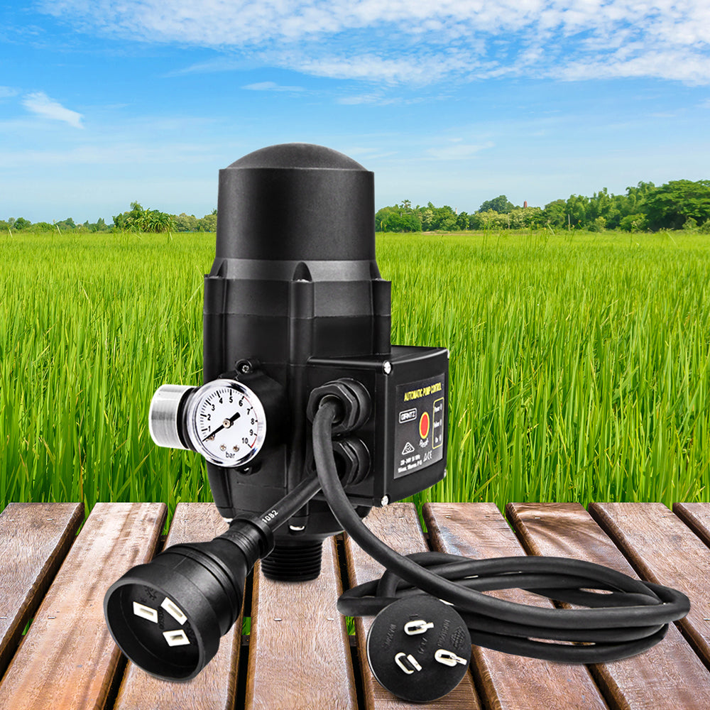 Giantz Water Pressure Pump Controller Auto Switch Control Electric Electronic Black PUMP-TPC-21-BK