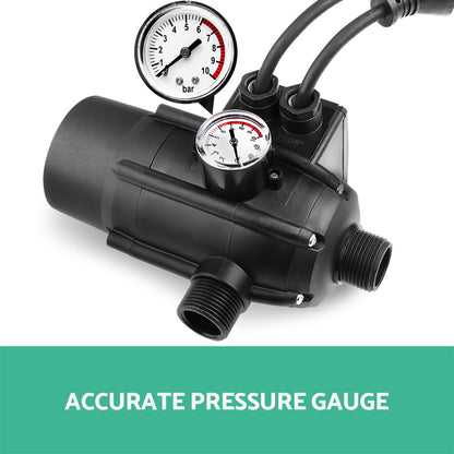 Giantz Water Pressure Pump Controller Auto Switch Control Electric Electronic Black PUMP-TPC-21-BK